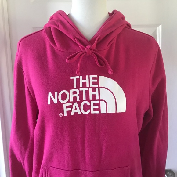 pink north face sweatshirt